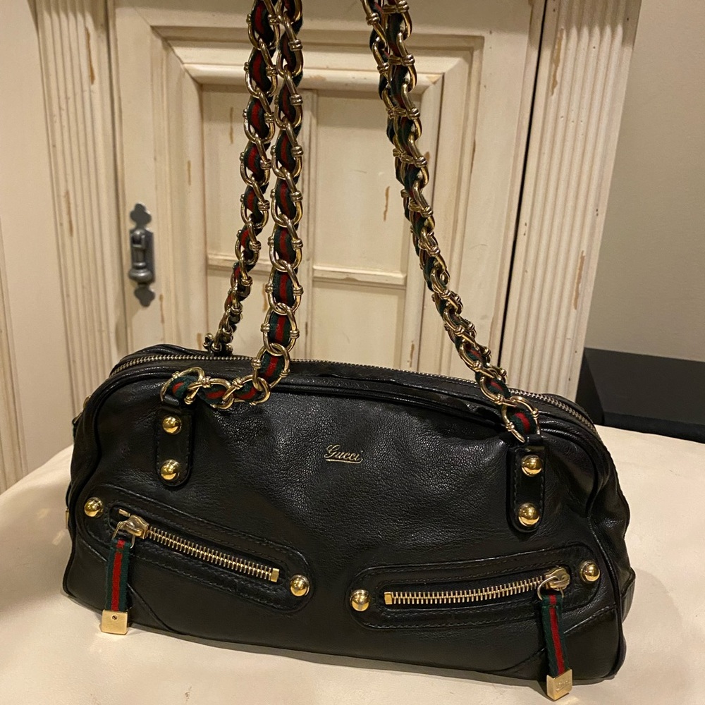 Vintage GUCCI leather shoulder bag